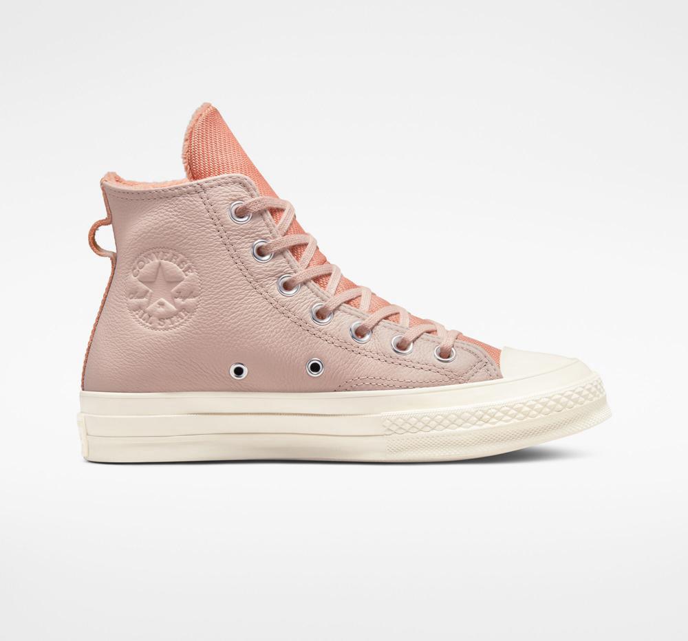 Pink Stone Mauve / Terra Blush / Egret Men's Converse Chuck 70 Counter Climate Unisex High Tops India | PFMO-83415