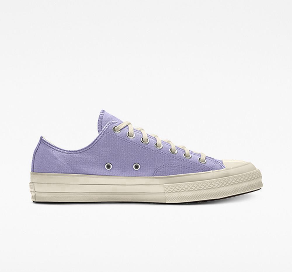 Purple Moon Stone Violet Women's Converse Custom Chuck 70 Vintage Canvas By You Unisex Low Tops India | WKMD-74169