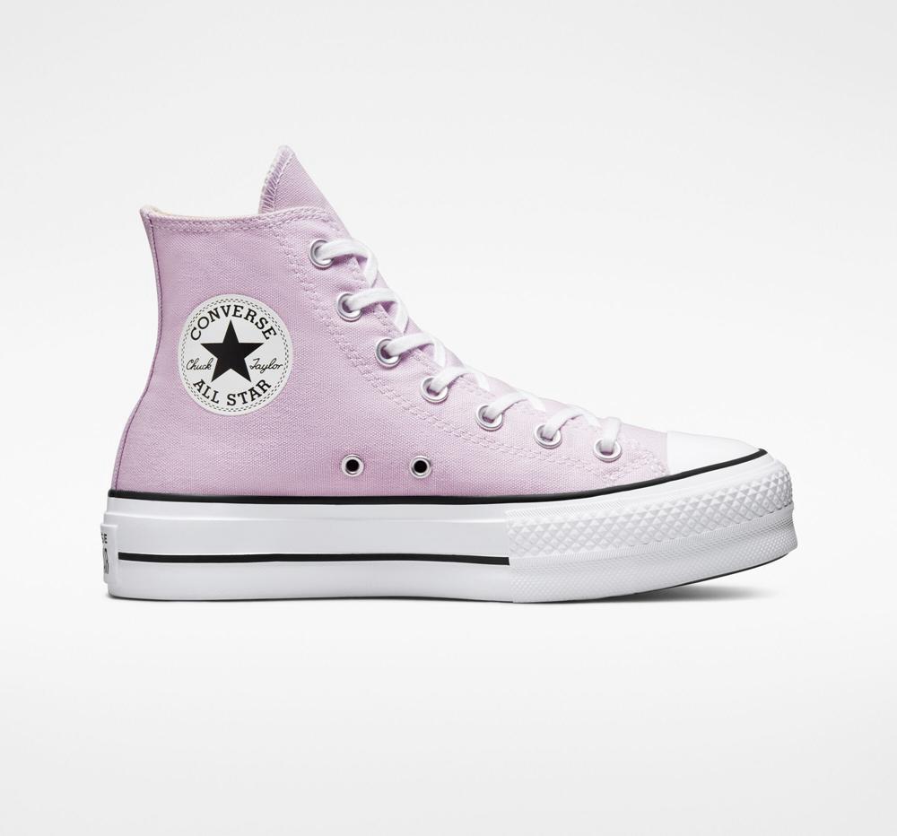 Purple Pale Amethyst / White / Black Women's Converse Chuck Taylor All Star Lift Canvas High Top Platform Shoes India | GEOJ-40517