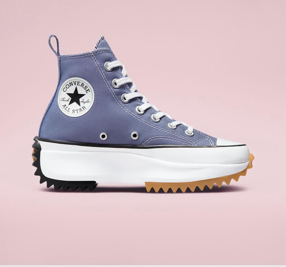 Purple Slate Lilac / Black / White Men's Converse Run Star Hike Platform Seasonal Color Unisex High Tops India | TJDH-87493