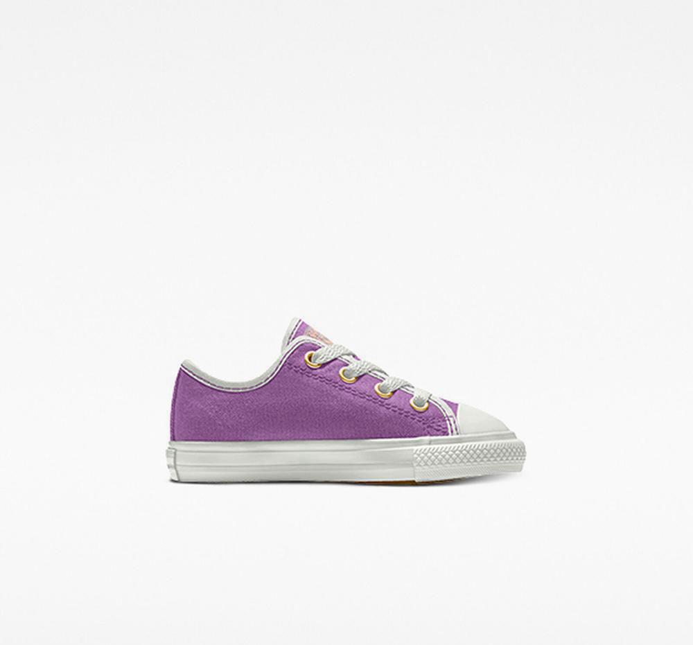 Purple Violet Boys' Converse Custom Chuck Taylor All Star By You Toddler Low Tops India | CFGX-09174