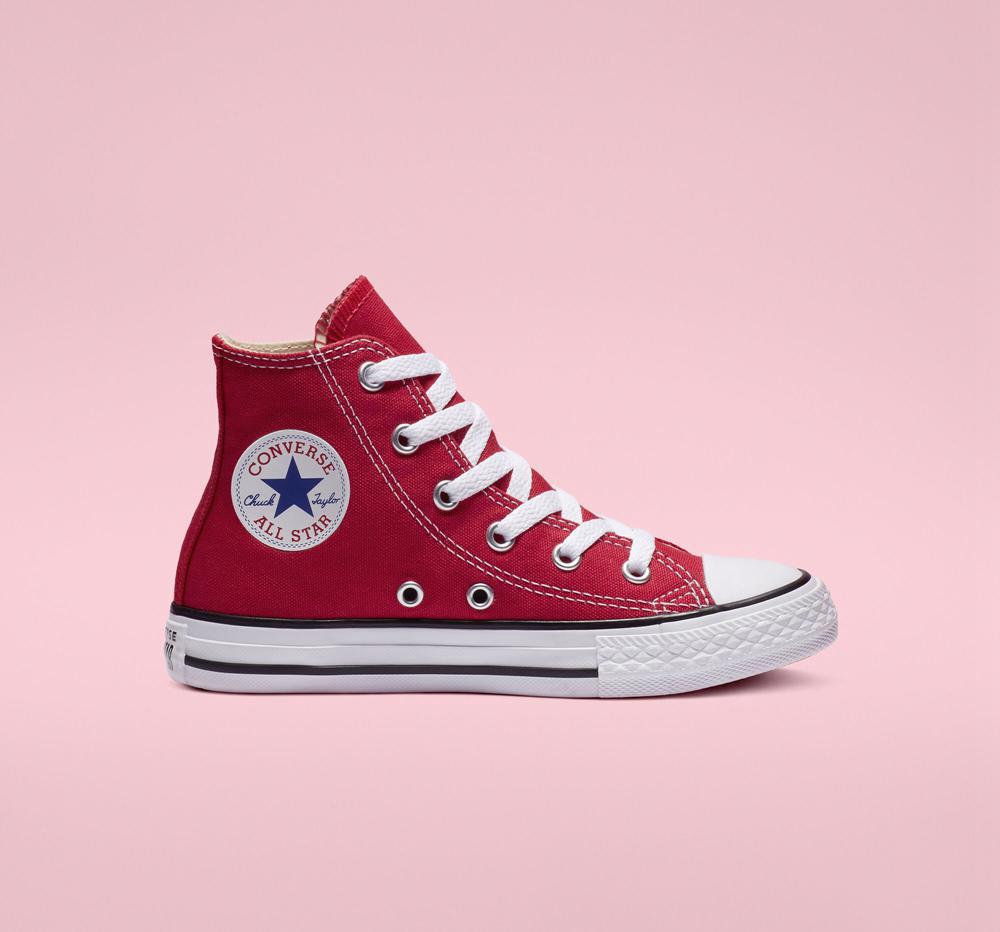 Red Boys' Converse Chuck Taylor All Star Classic Little Kids High Tops India | AEMU-97456