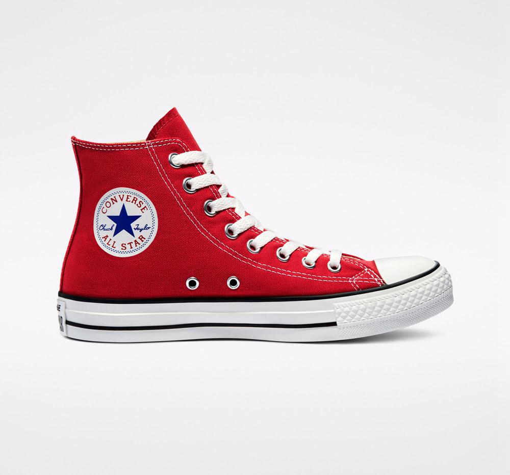 Red Men's Converse Chuck Taylor All Star Classic Unisex High Tops India | BCKG-98014