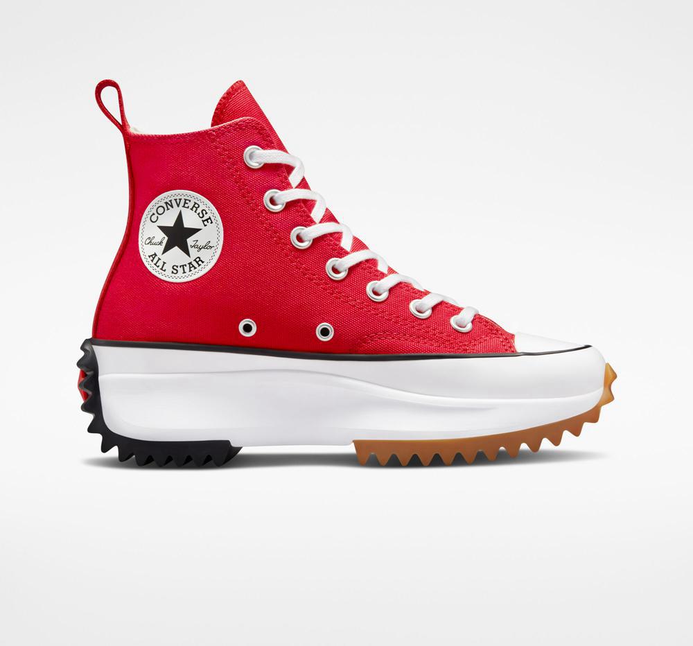 Red / White / Black Men's Converse Run Star Hike Unisex High Top Platform Shoes India | JRXD-82619