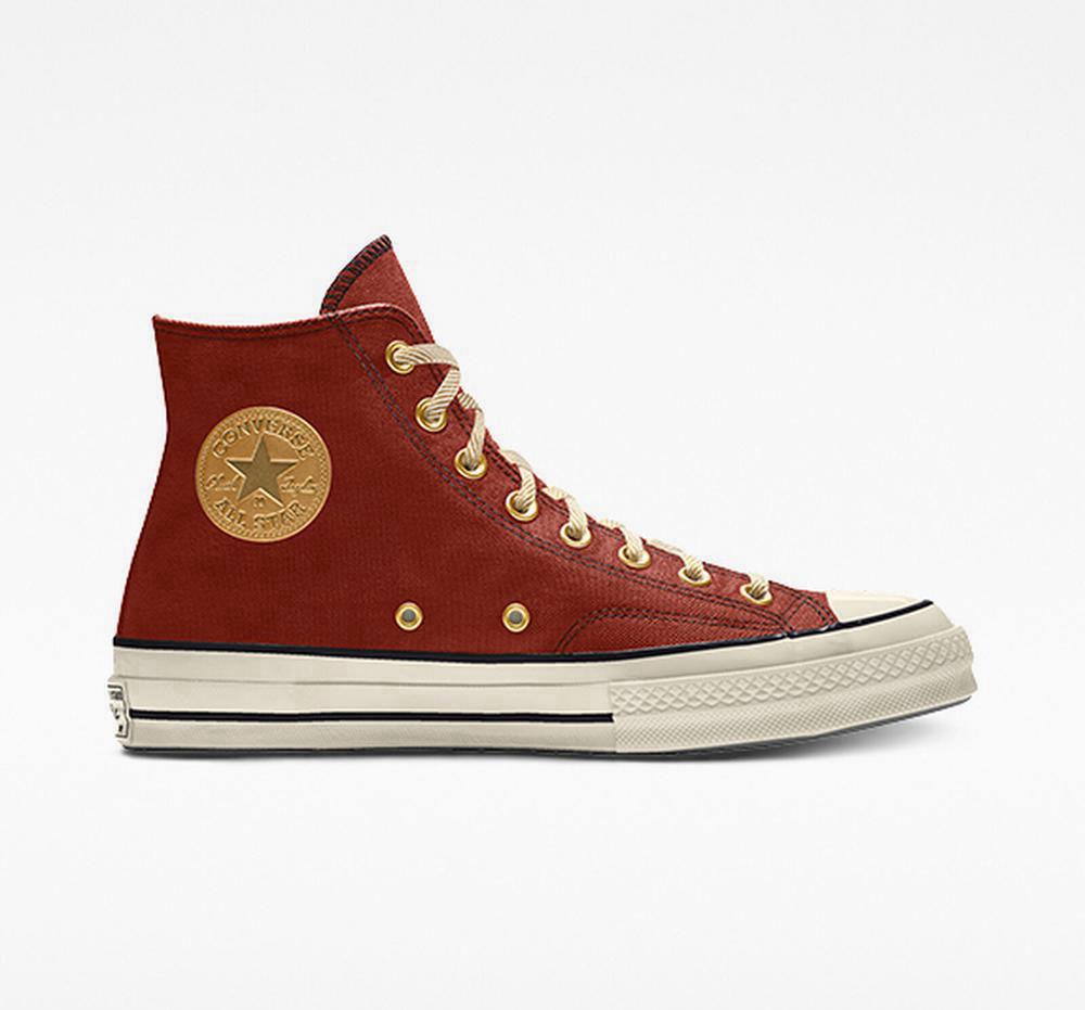 Rugged Orange Holidaylace Men's Converse Custom Chuck 70 Vintage Canvas By You Unisex High Tops India | BNWF-52879