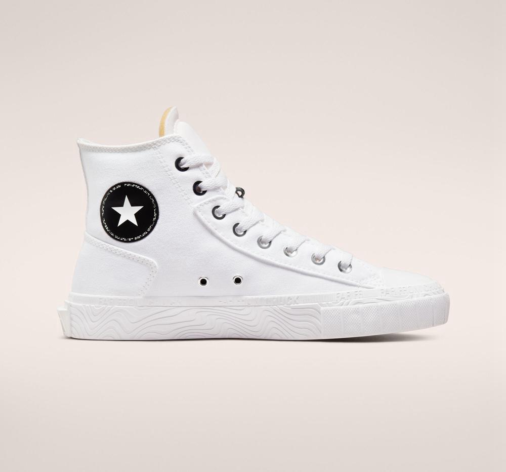 White / Black / White Men's Converse Chuck Taylor Alt Star Canvas Unisex High Tops India | LMDP-13850