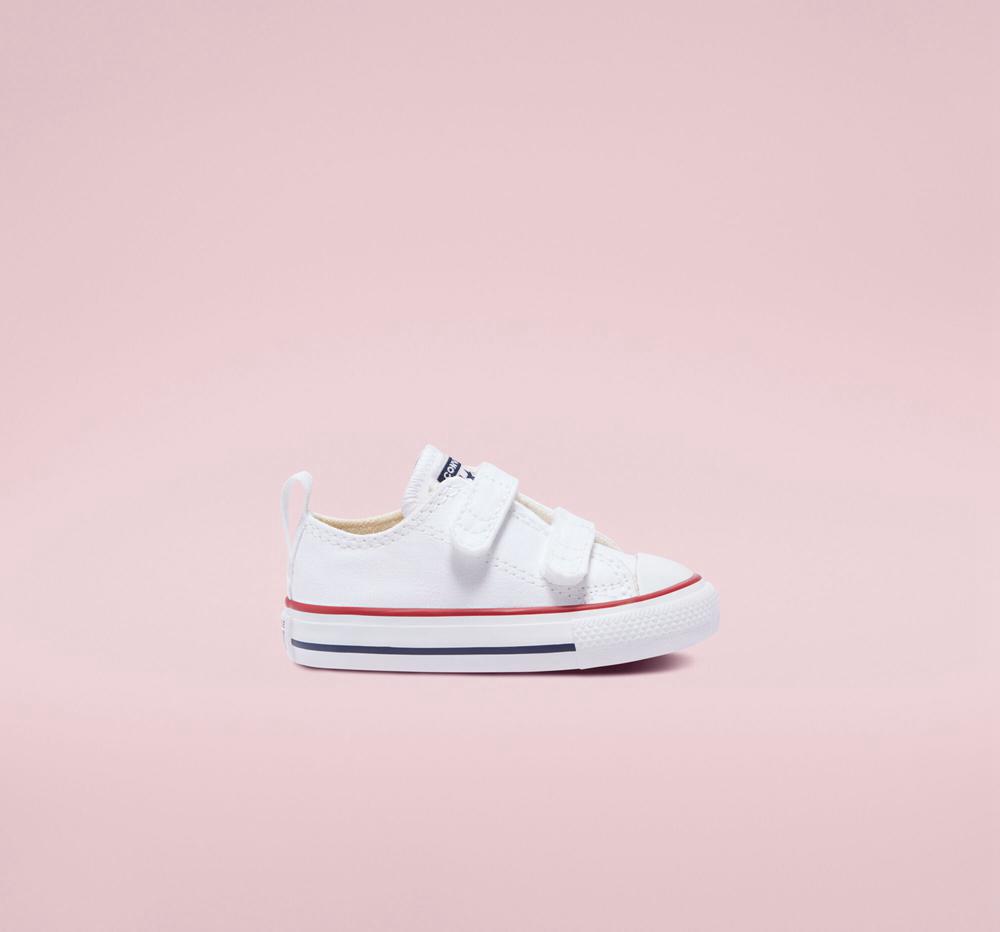 White / Garnet / Navy Girls' Converse Chuck Taylor All Star Easy On Toddler Low Tops India | OMNJ-30817