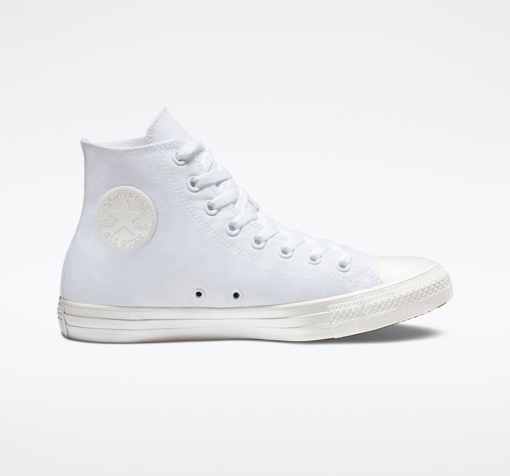 White Monochrome Men's Converse Chuck Taylor All Star Classic Unisex High Tops India | HGAB-62704