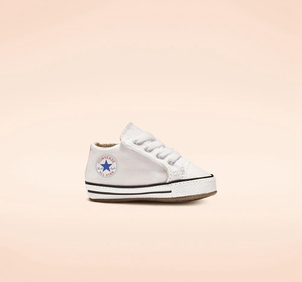 White / Natural Ivory / White Girls' Converse Chuck Taylor All Star Cribster Easy On Baby Mid Boots India | RGTW-35246