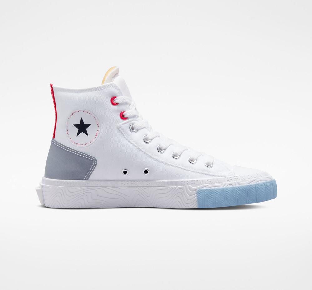 White / Red / Lt Armory Blue Men's Converse Chuck Taylor Alt Star Reflective Shine Unisex High Tops India | PMAY-39127