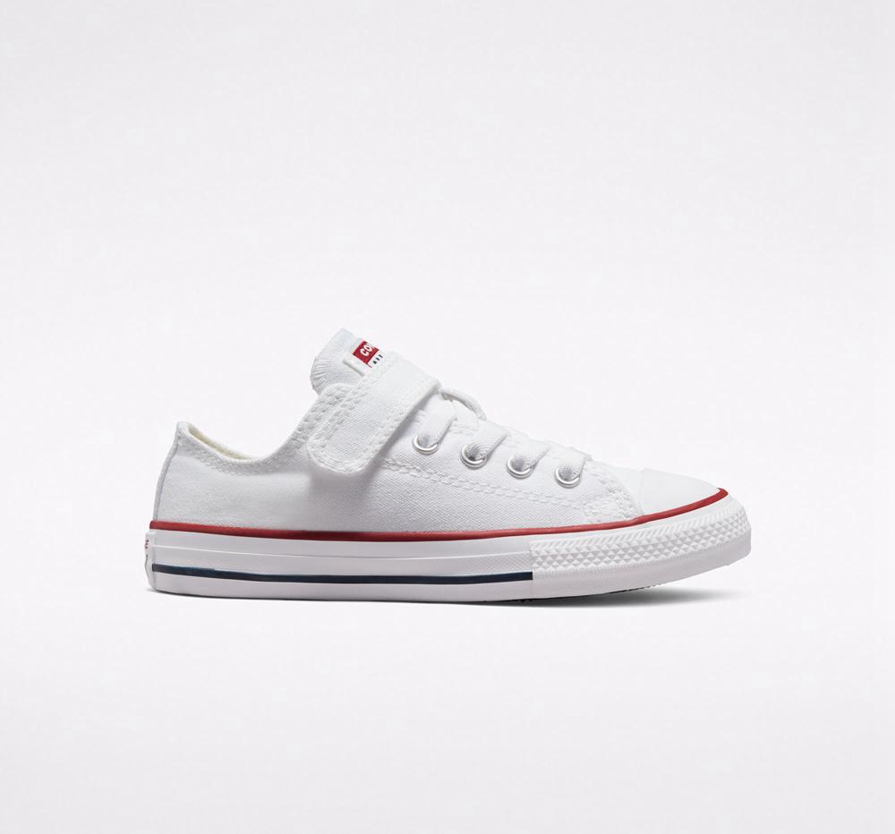 White / White / Natural Girls' Converse Chuck Taylor All Star Easy On Little Kids Low Tops India | FZLI-04219