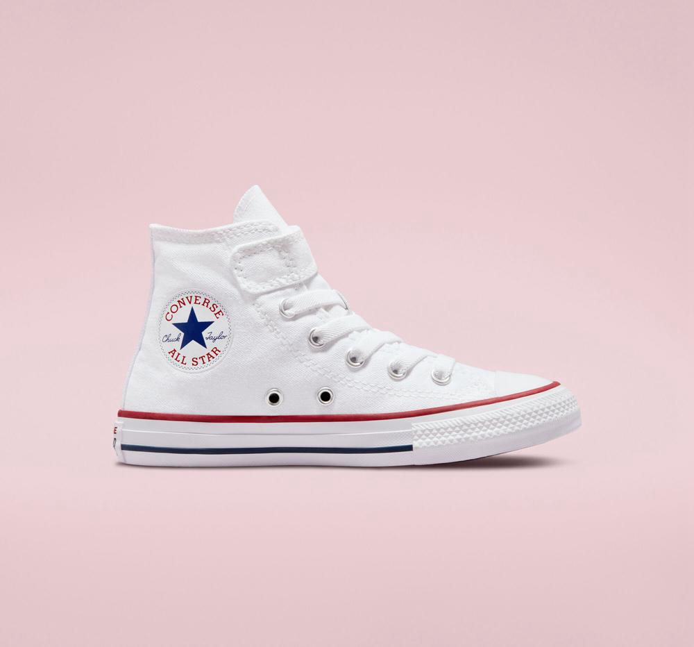 White / White / Natural Girls' Converse Chuck Taylor All Star Easy On Little Kids High Tops India | GYLS-01374