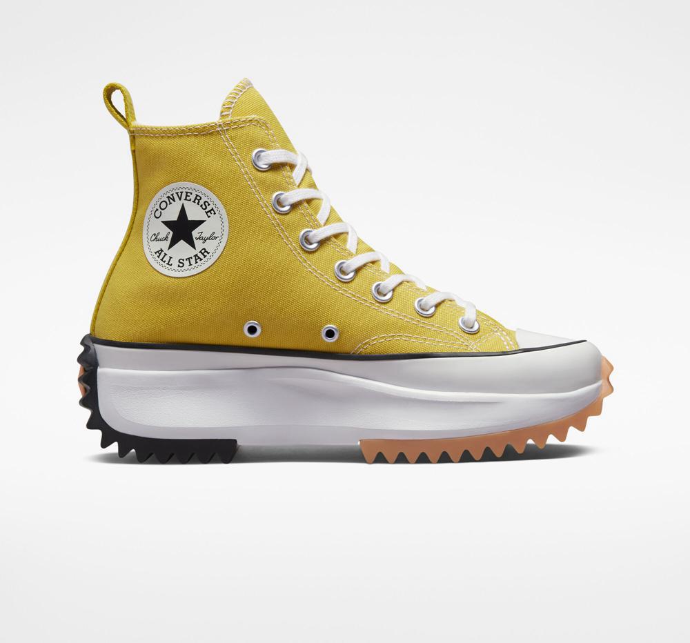 Yellow Bitter Lemon / Black / White Men's Converse Run Star Hike Platform Unisex High Tops India | CVEW-79256