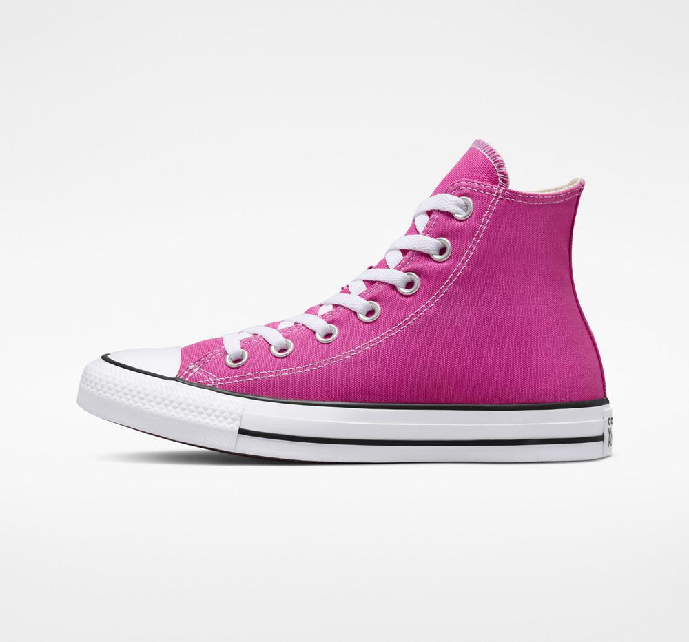 Active Fuchsia / White / Black Men's Converse Chuck Taylor All Star Seasonal Color Unisex High Tops  India |  GMOD-54183