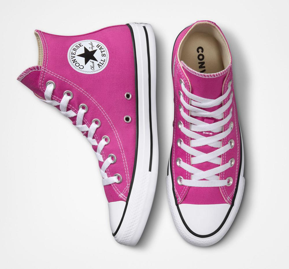 Active Fuchsia / White / Black Women's Converse Chuck Taylor All Star Seasonal Color Unisex High Tops  India |  UYNJ-81602