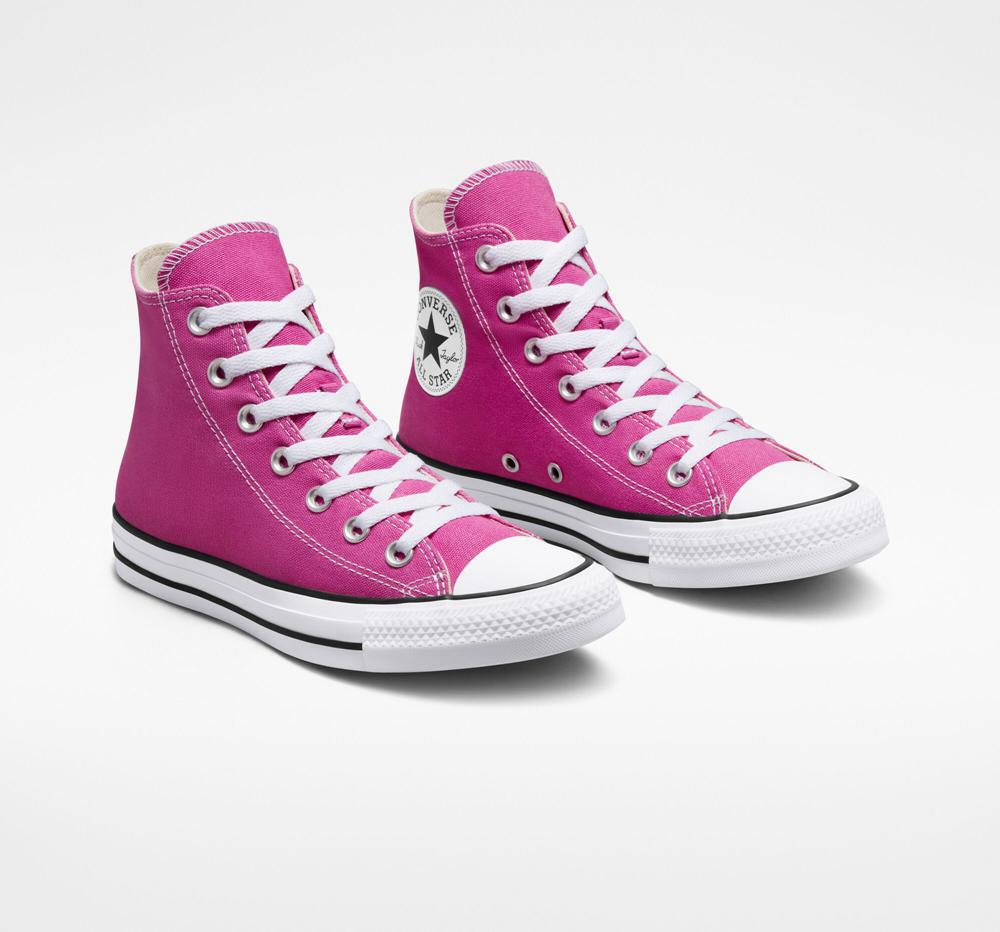 Active Fuchsia / White / Black Women's Converse Chuck Taylor All Star Seasonal Color Unisex High Tops  India |  UYNJ-81602