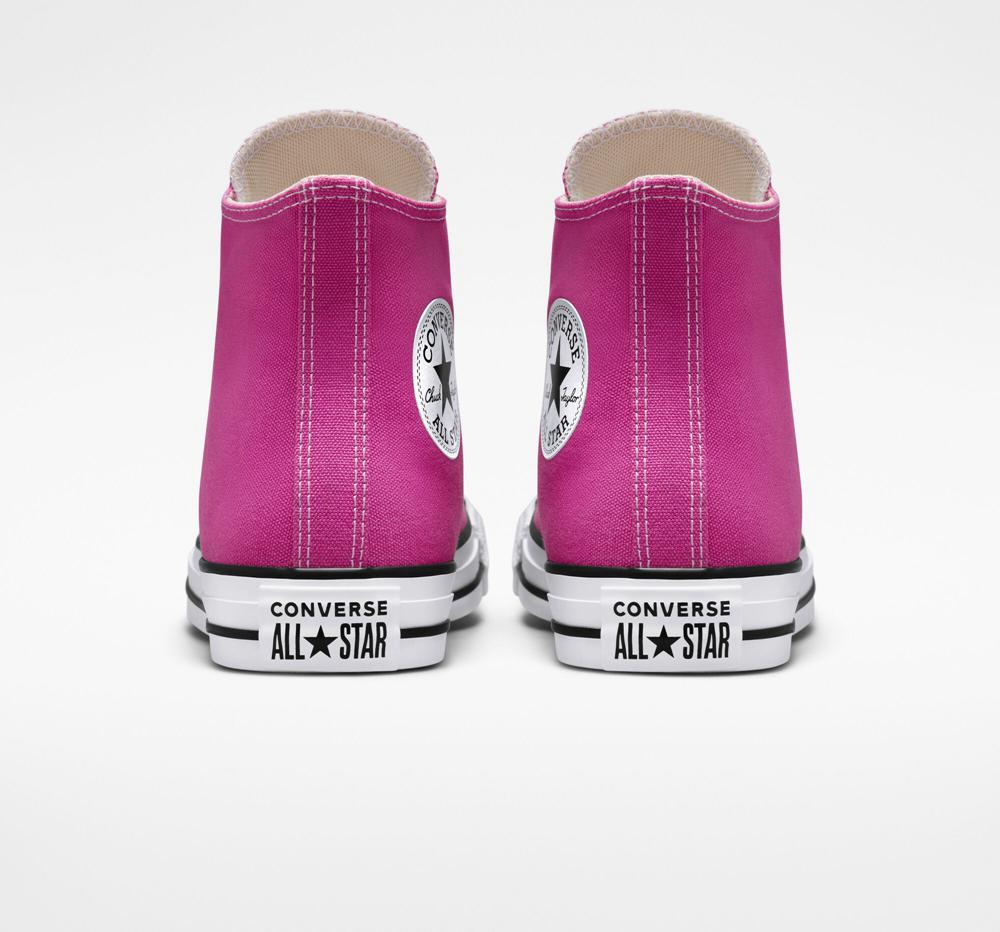 Active Fuchsia / White / Black Women's Converse Chuck Taylor All Star Seasonal Color Unisex High Tops  India |  UYNJ-81602