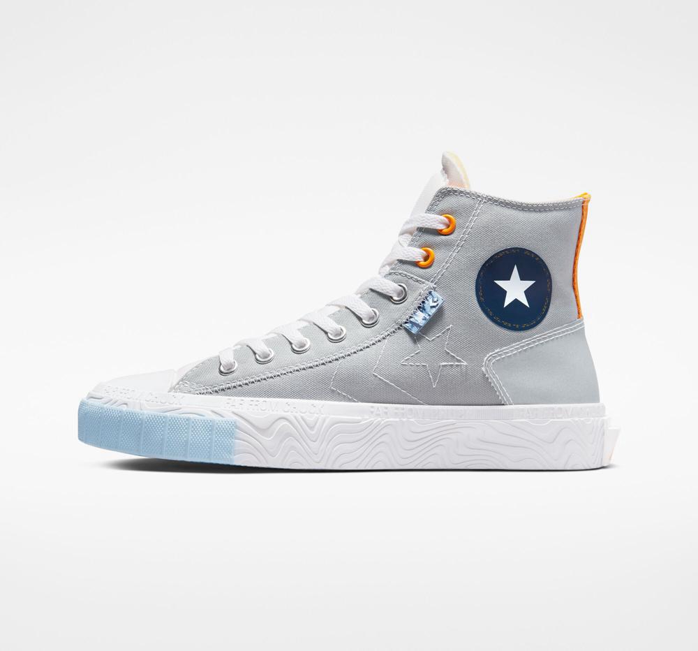 Ash Stone Grey / White / Sun Ray Men's Converse Chuck Taylor Alt Star Reflective Shine Unisex High Tops  India |  RKLI-40731