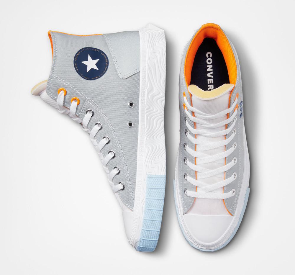 Ash Stone Grey / White / Sun Ray Men's Converse Chuck Taylor Alt Star Reflective Shine Unisex High Tops  India |  RKLI-40731