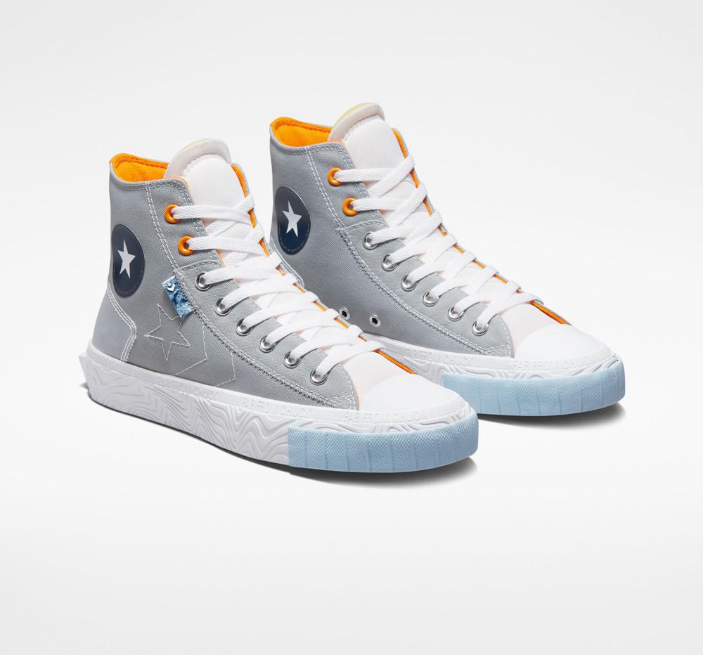 Ash Stone Grey / White / Sun Ray Men's Converse Chuck Taylor Alt Star Reflective Shine Unisex High Tops  India |  RKLI-40731