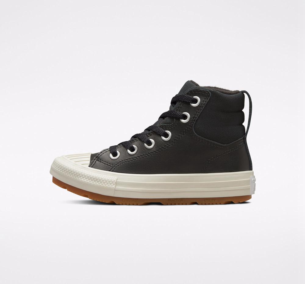 Black / Black / Pale Putty Boys' Converse Leather Chuck Taylor All Star Berkshire Boot Color Little Kids High Tops  India |  CZVR-61290