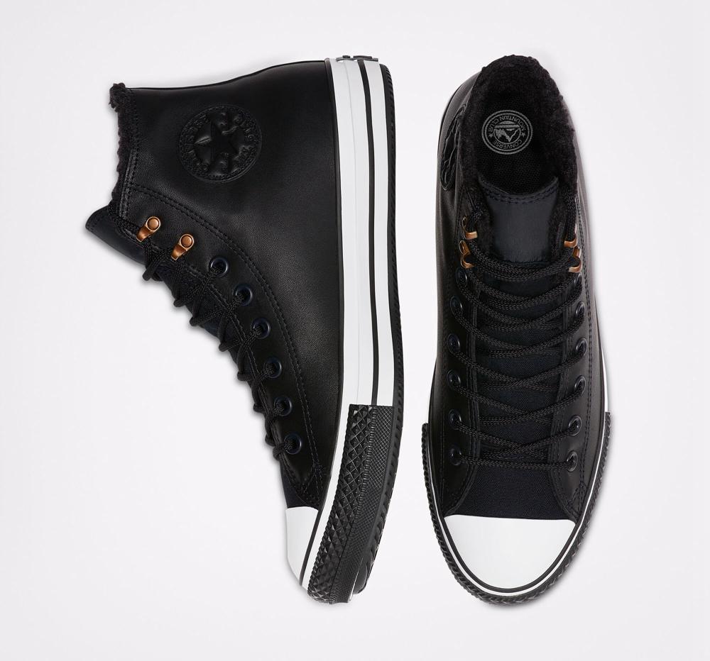 Black / Black / White Men's Converse Chuck Taylor All Star Winter Gore Tex Unisex Boots  India |  XJLG-16472