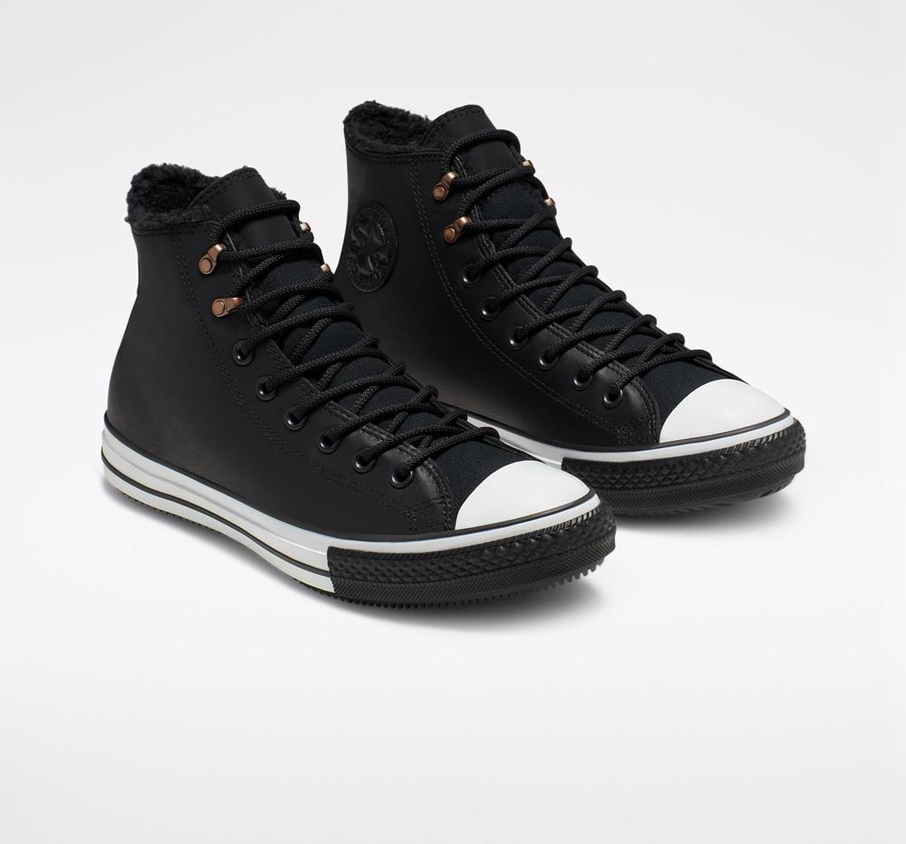 Black / Black / White Men's Converse Chuck Taylor All Star Winter Gore Tex Unisex Boots  India |  XJLG-16472