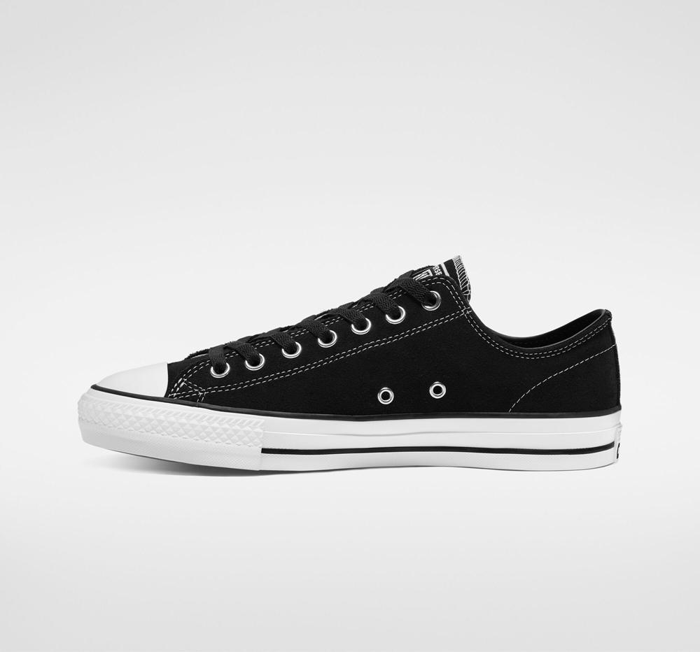 Black / Black / White Men's Converse Cons Chuck Taylor All Star Pro Suede Skate Low Tops  India |  ILPO-47325