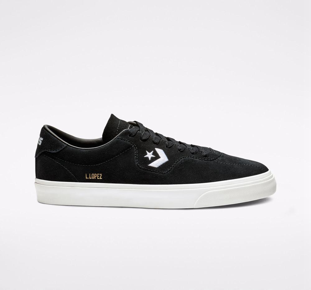 Black / Black / White Men\'s Converse Cons Louie Lopez Pro Skate Low Tops  India |  SYEH-02749