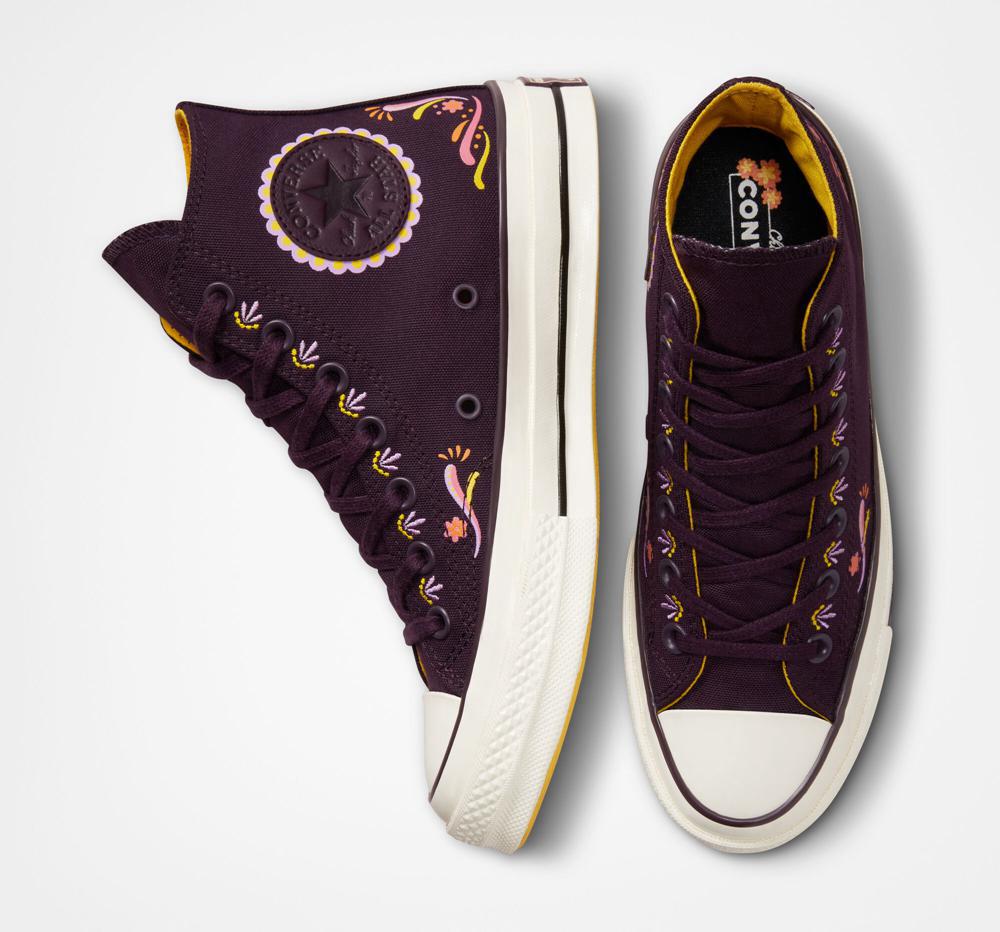 Black Cherry / Amarillo Men's Converse Chuck 70 D%C3%Ada De Muertos Unisex High Tops  India |  ZNHE-72906