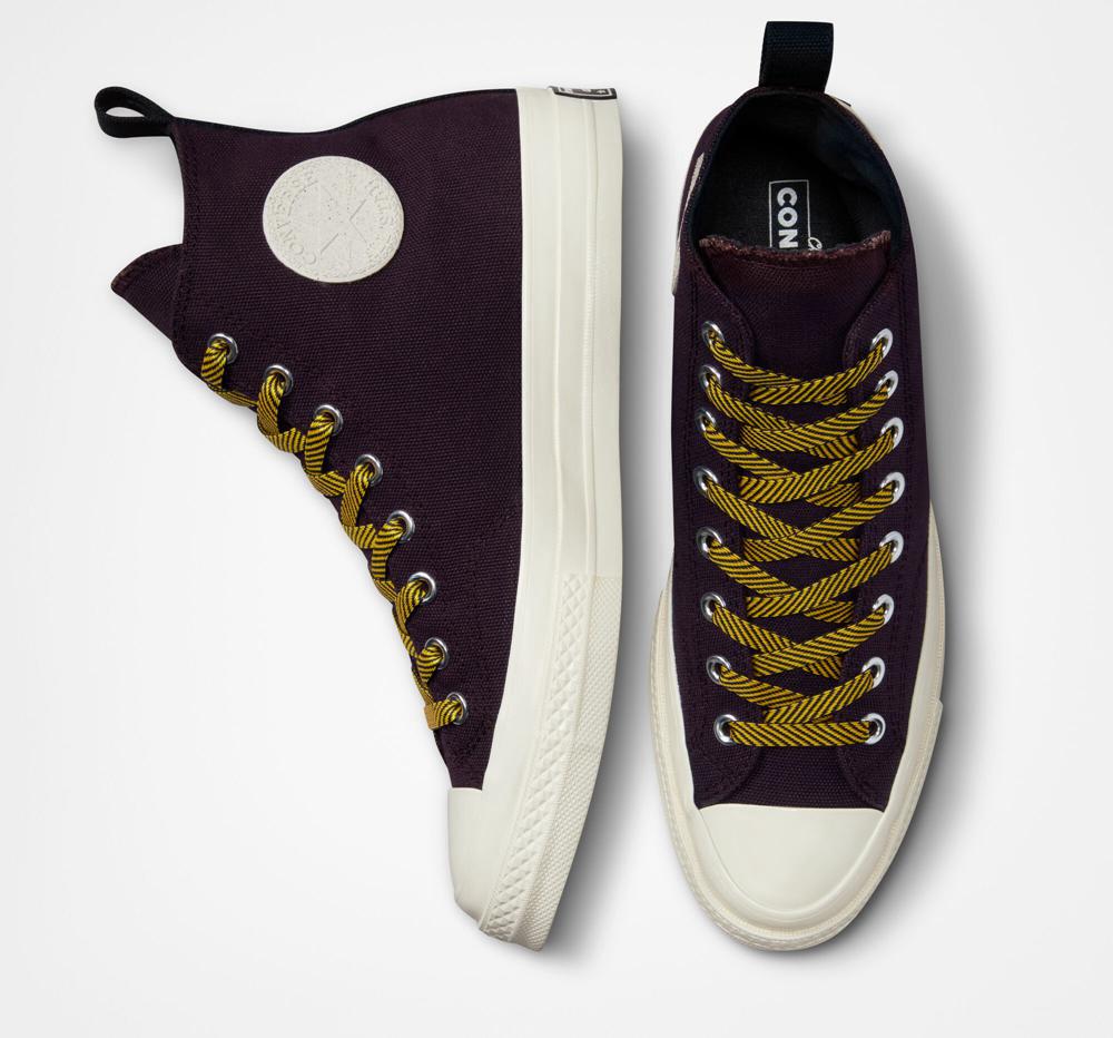 Black Cherry / Yellow / Egret Men's Converse Chuck 70 Counter Climate Gore Tex Unisex High Tops  India |  OGID-16598