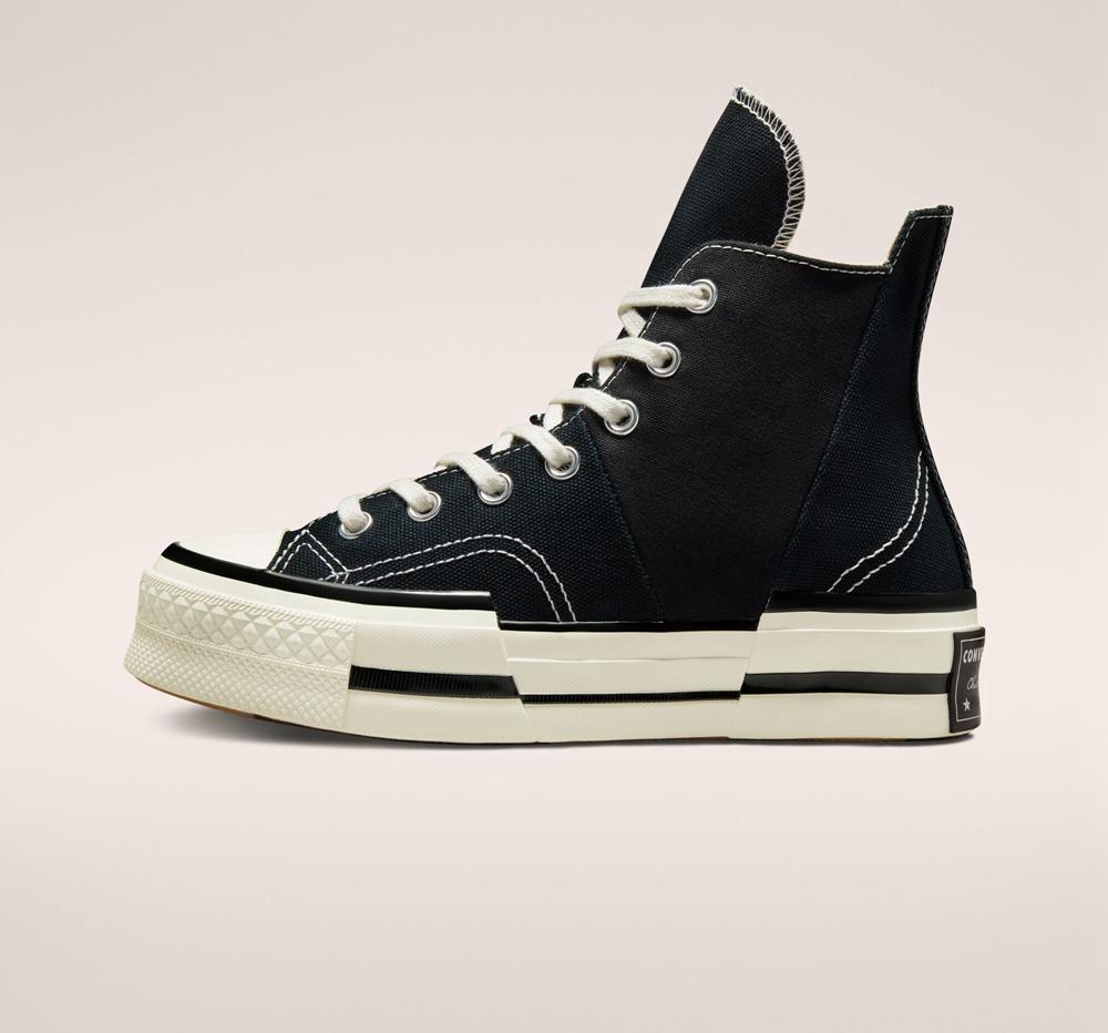 Black / Egret / Black Men's Converse Chuck 70 Plus Unisex High Top Platform Shoes  India |  UGBR-24871