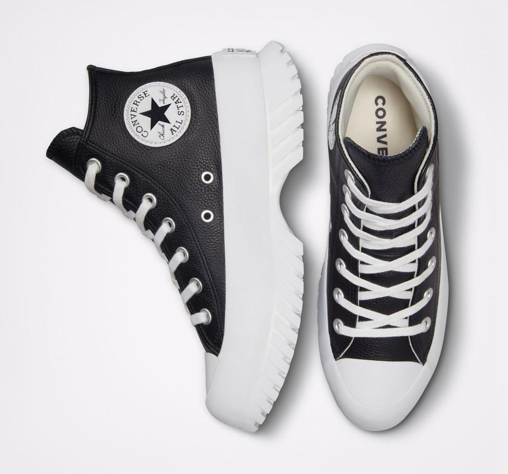 Black / Egret / White Men's Converse Chuck Taylor All Star Lugged 2.0 Leather Unisex Boots  India |  AINB-02617