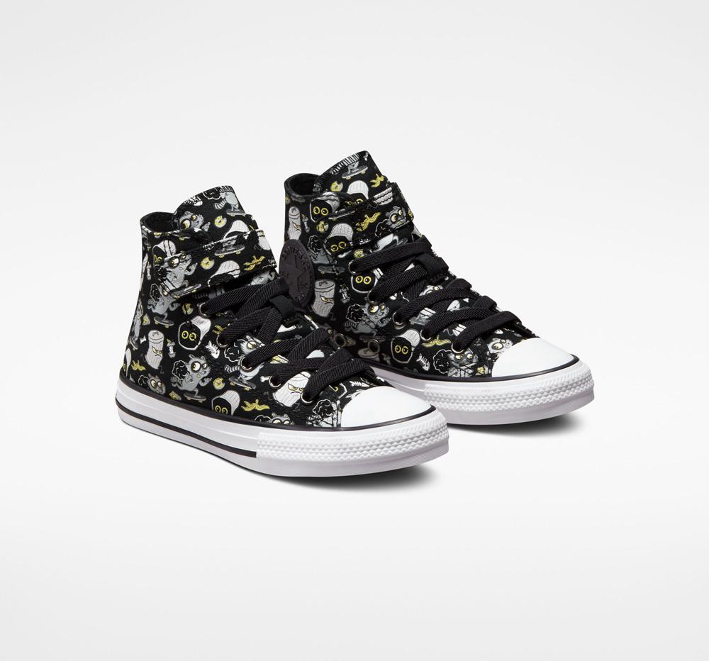 Black / Iron Grey / Ash Stone Girls' Converse Chuck Taylor All Star Easy On Raccoons Little Kids High Tops  India |  XNPW-05421