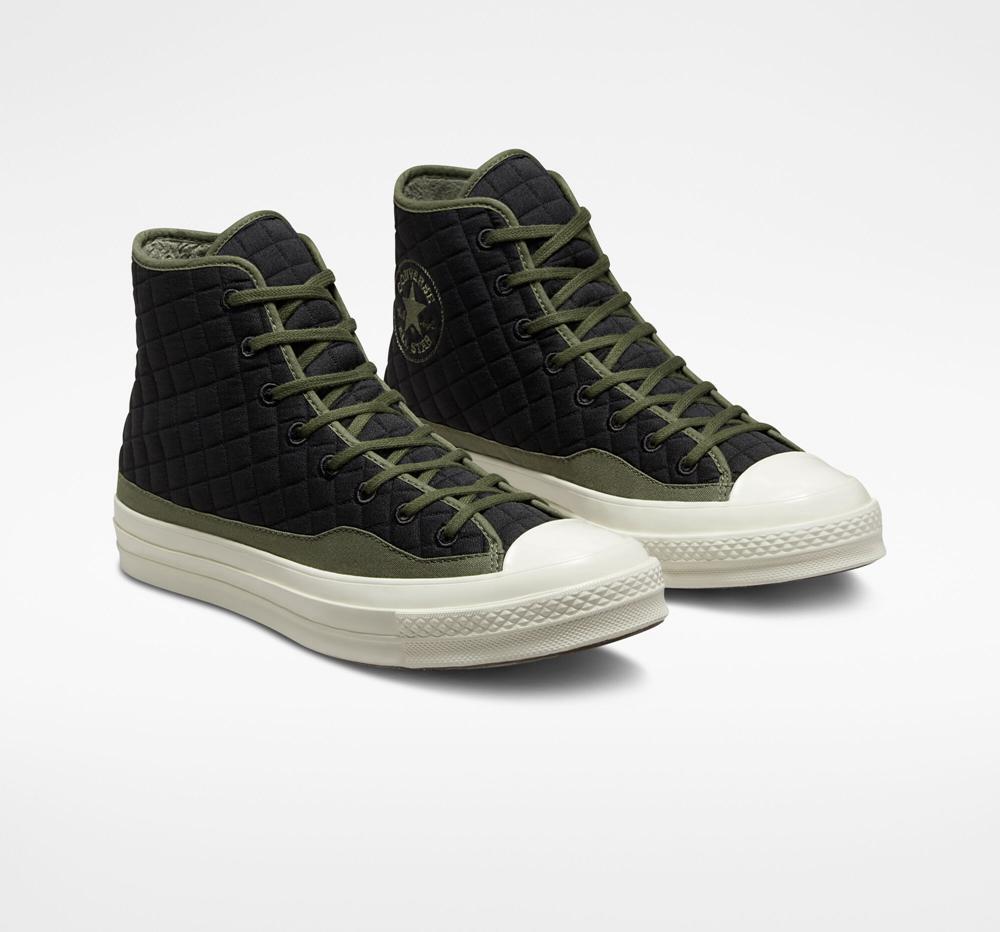 Black Men's Converse Chuck 70 Quilted Unisex High Tops  India |  YCZE-17956