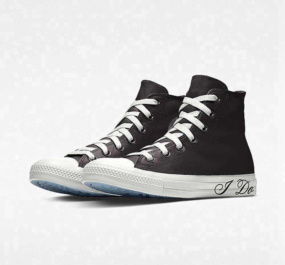 Black Men\'s Converse Custom Chuck Taylor All Star Premium Wedding By You Unisex High Tops  India |  AKQW-92076