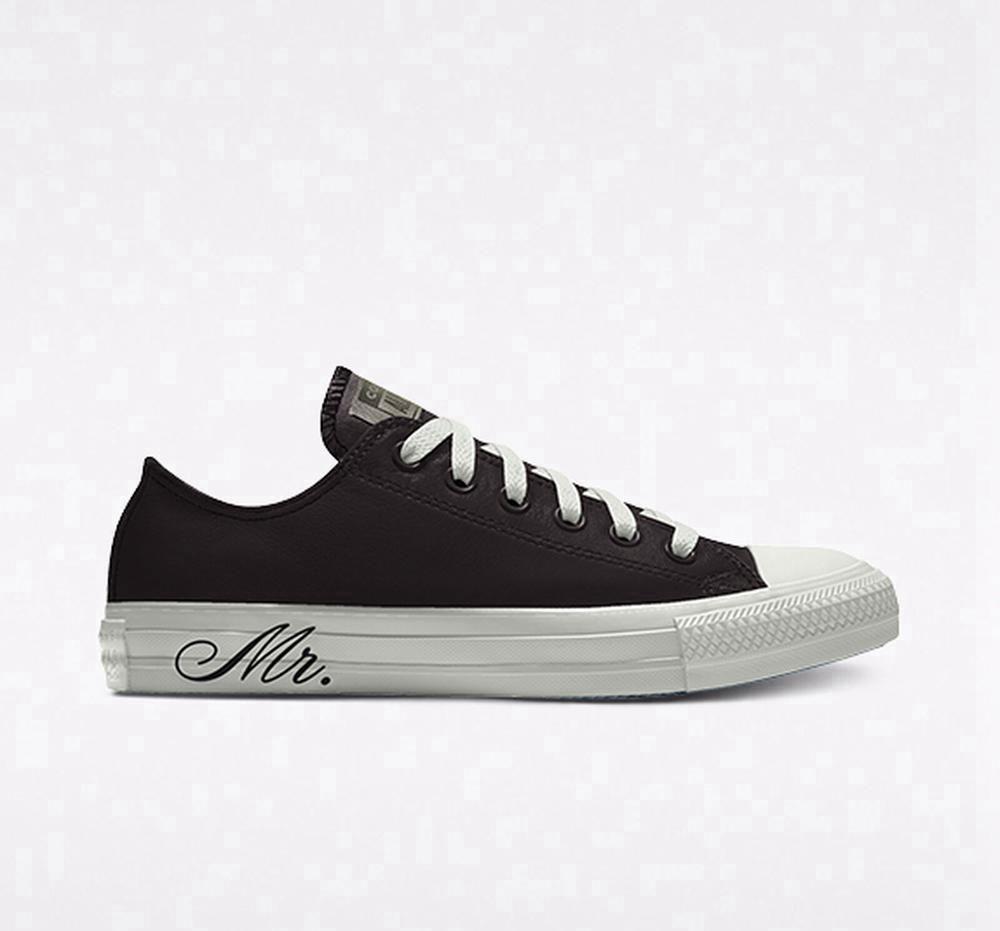 Black Men\'s Converse Custom Chuck Taylor All Star Premium Wedding By You Unisex Low Tops  India |  CVAH-18354