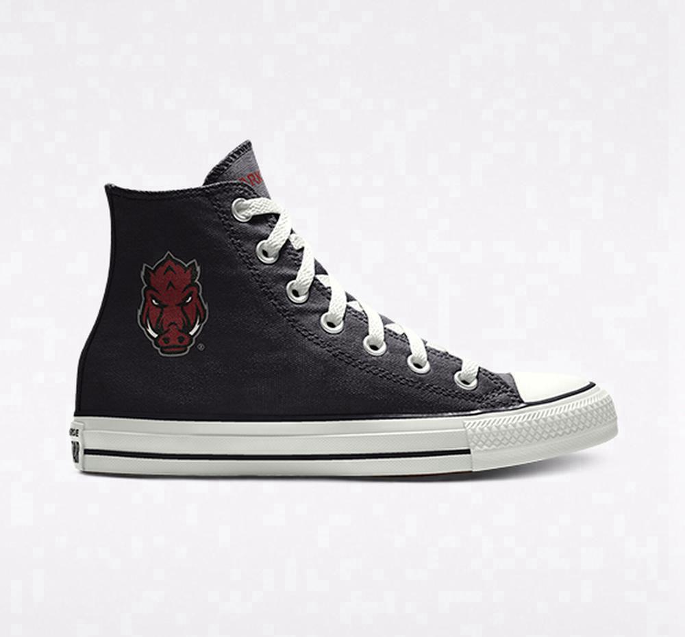 Black Men\'s Converse Custom Chuck Taylor All Star University Of Arkansas Razorbacks By You Unisex High Tops  India |  LRYW-83952