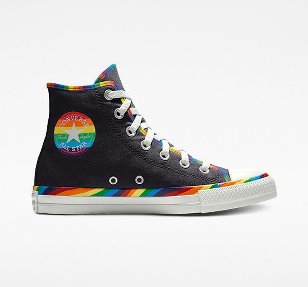 Black Men\'s Converse Custom Chuck Taylor All Star Pride By You Unisex High Tops  India |  SQJL-79312