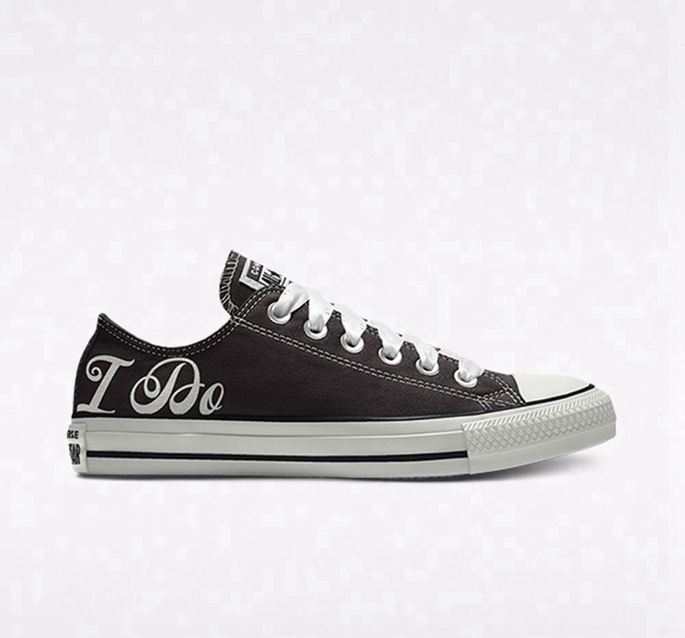 Black Men\'s Converse Custom Chuck Taylor All Star Wedding By You Unisex Low Tops  India |  WBKR-63508