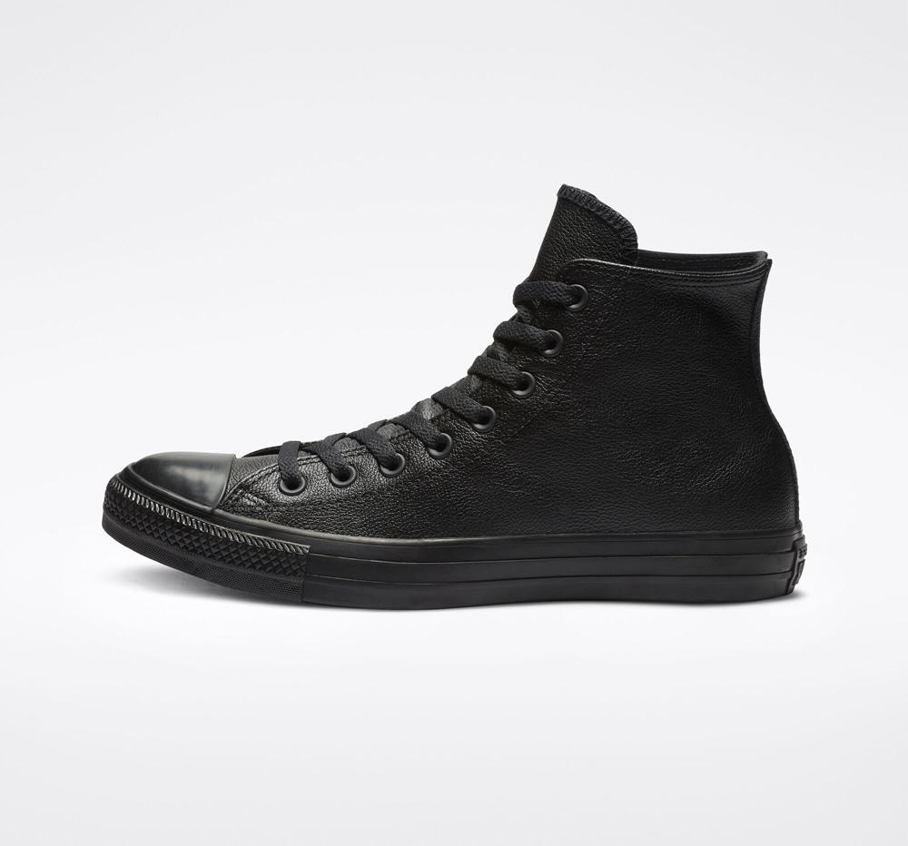 Black Mono Men's Converse Chuck Taylor All Star Leather Unisex High Tops  India |  ZSCU-17489