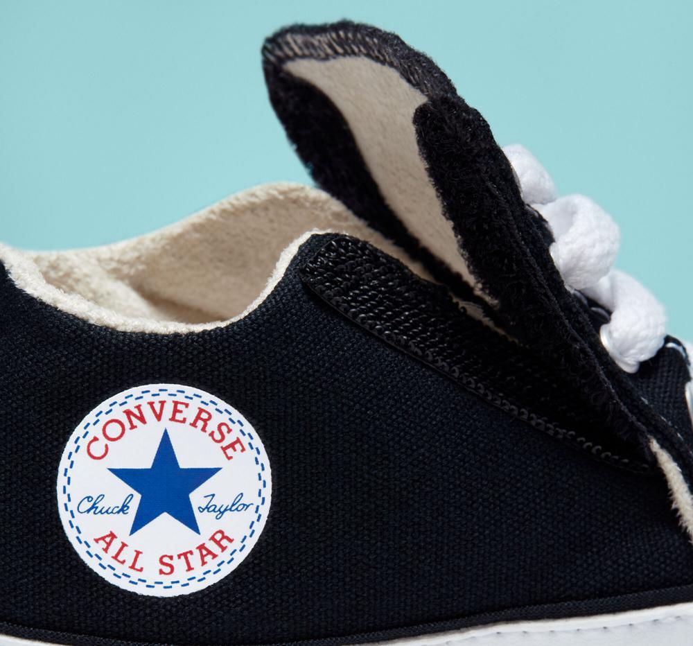 Black / Natural Ivory / White Boys' Converse Chuck Taylor All Star Cribster Easy On Baby Mid Boots  India |  ZPLS-31756