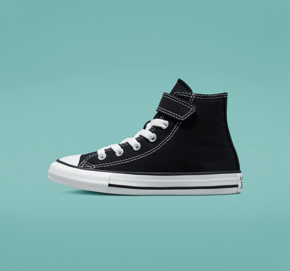 Black / Natural / White Girls' Converse Chuck Taylor All Star Easy On Little Kids High Tops  India |  YBIU-50146