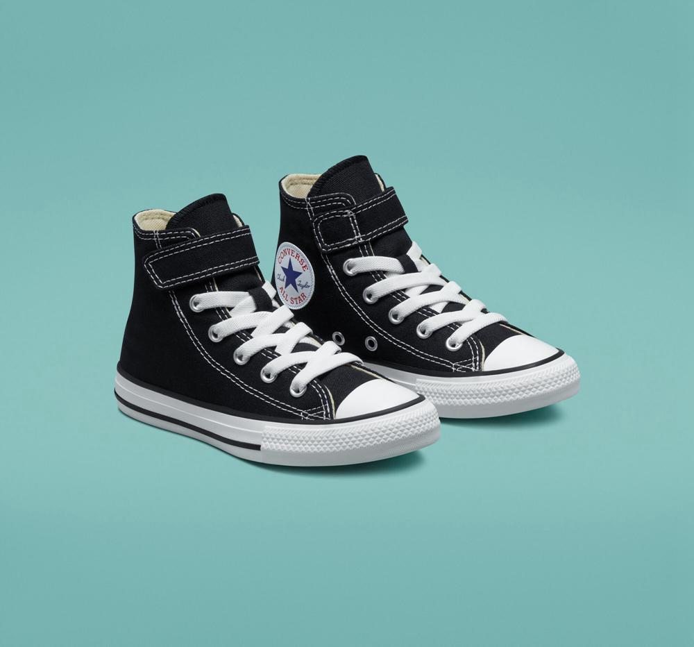 Black / Natural / White Girls' Converse Chuck Taylor All Star Easy On Little Kids High Tops  India |  YBIU-50146