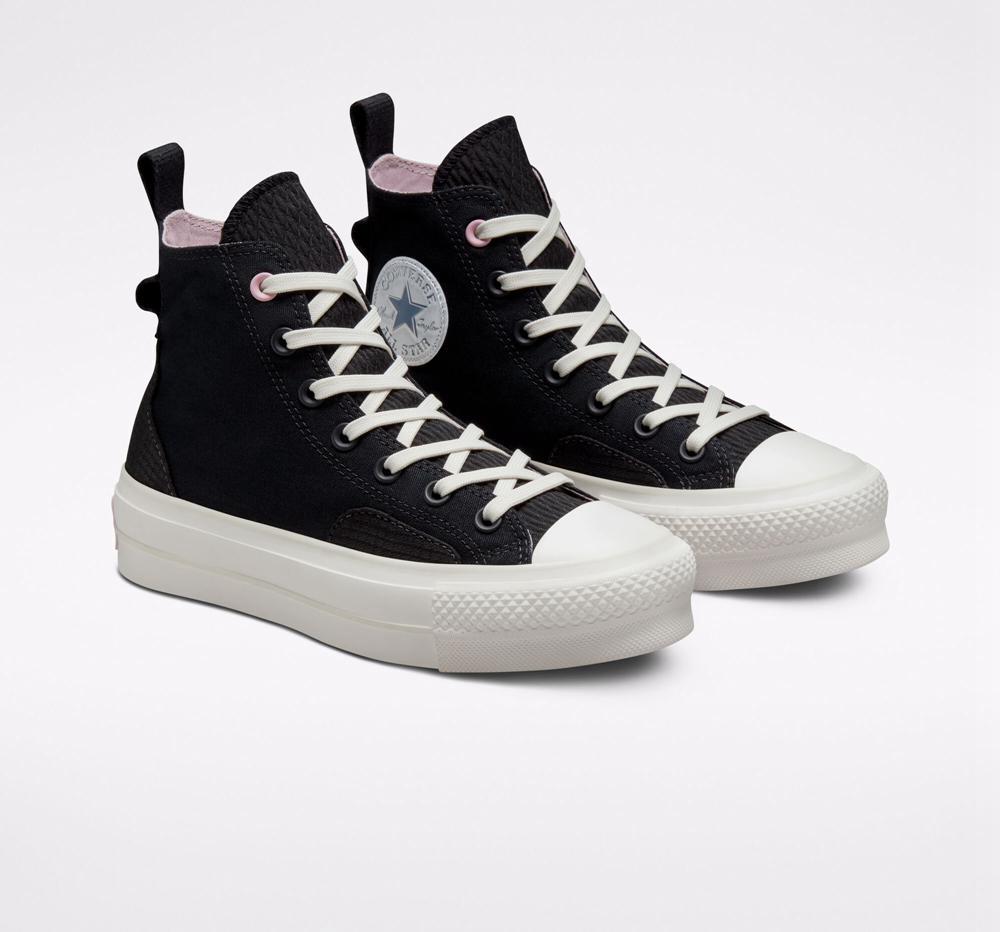 Black / Pixel Purple Women's Converse Chuck Taylor All Star Lift Future Utility High Top Platform Shoes  India |  ETHY-46325