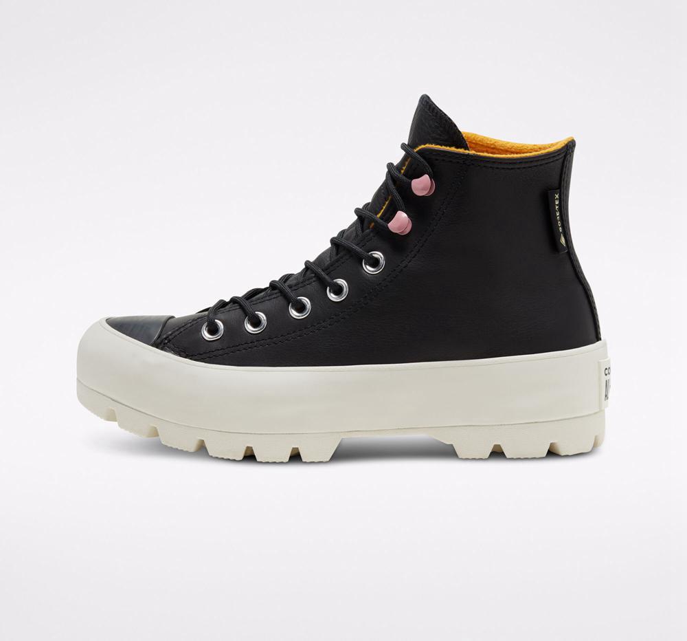 Black / Saffron Yellow / Egret Women's Converse Chuck Taylor All Star Lugged Winter Boots  India |  EKUD-48026