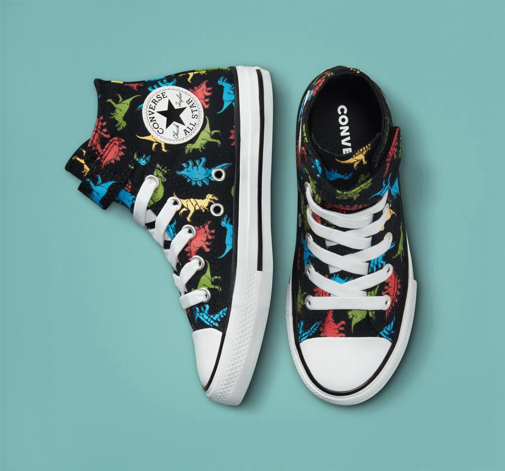 Black / Soft Red / Baltic Blue Boys' Converse Chuck Taylor All Star Easy On Dinosaurs Little Kids High Tops  India |  RSYP-05867