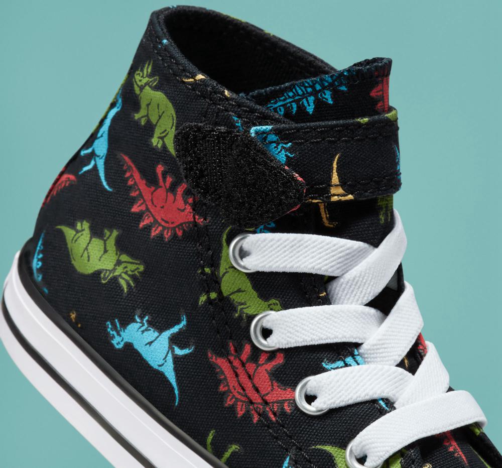 Black / Soft Red / Baltic Blue Boys' Converse Chuck Taylor All Star Easy On Dinosaurs Toddler High Tops  India |  WCNI-61923