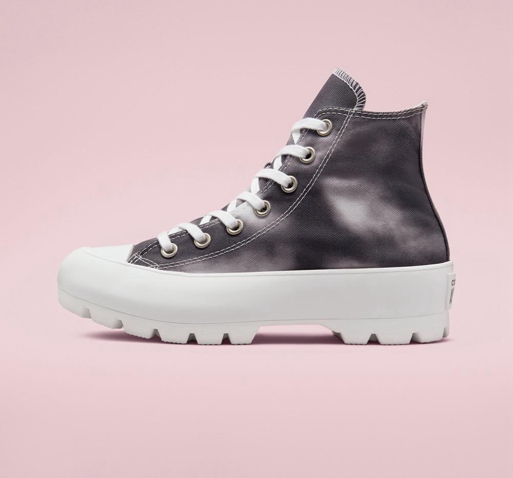 Black Storm Wind / White / Storm Wind Women's Converse Muted Cloud Wash Lugged Chuck Taylor All Star High Tops  India |  EFVY-95712