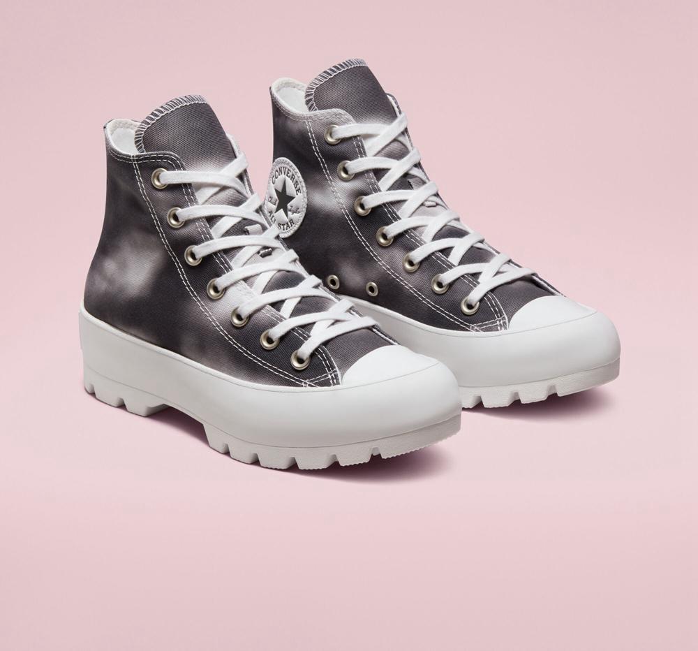 Black Storm Wind / White / Storm Wind Women's Converse Muted Cloud Wash Lugged Chuck Taylor All Star High Tops  India |  EFVY-95712